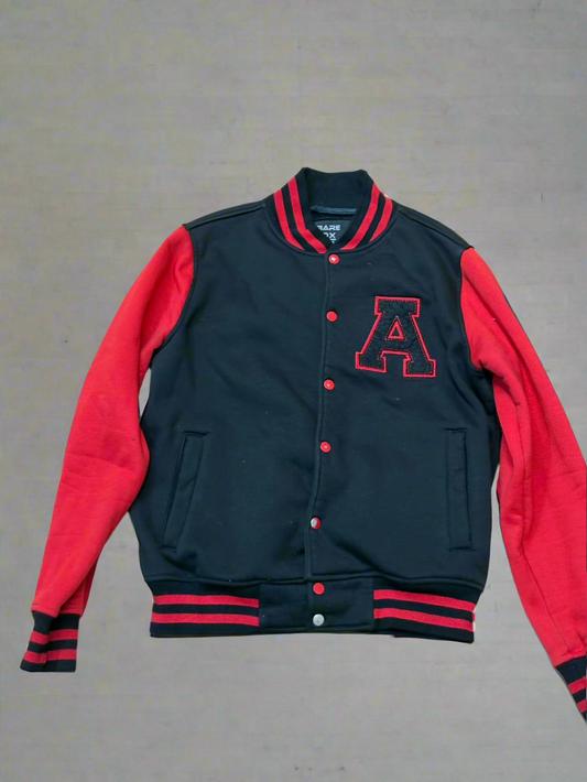 Red and Black Varsity button up jacket