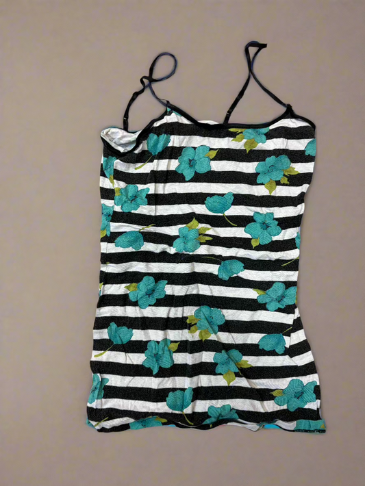 Teal Floral spaghetti strap tanktop